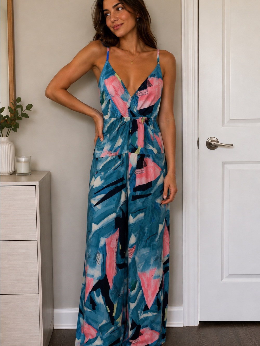 Teal & Pink Cute Summer Dress